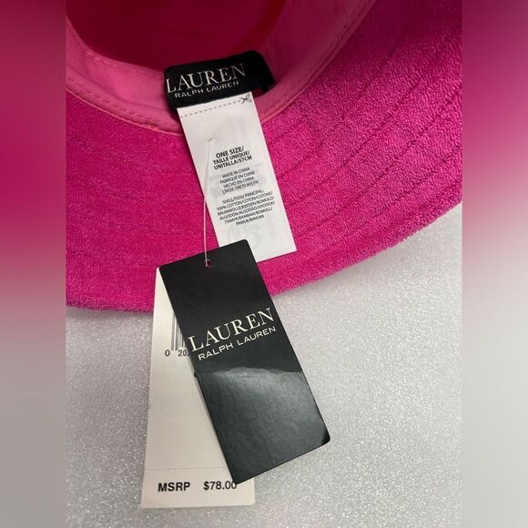 Ralph Lauren Logo Cotton Terry Bucket Hat - Picture 7 of 7